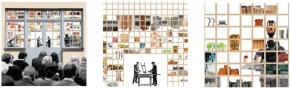 Crédit : "Vitrine des matériaux, des métiers d’art et du design" de Gisèle Blanc Garin, Jalil Ouadah, Julian Turgy, Julie Vandal, Paolo Saillard de l'École des Arts Décoratifs – PSL